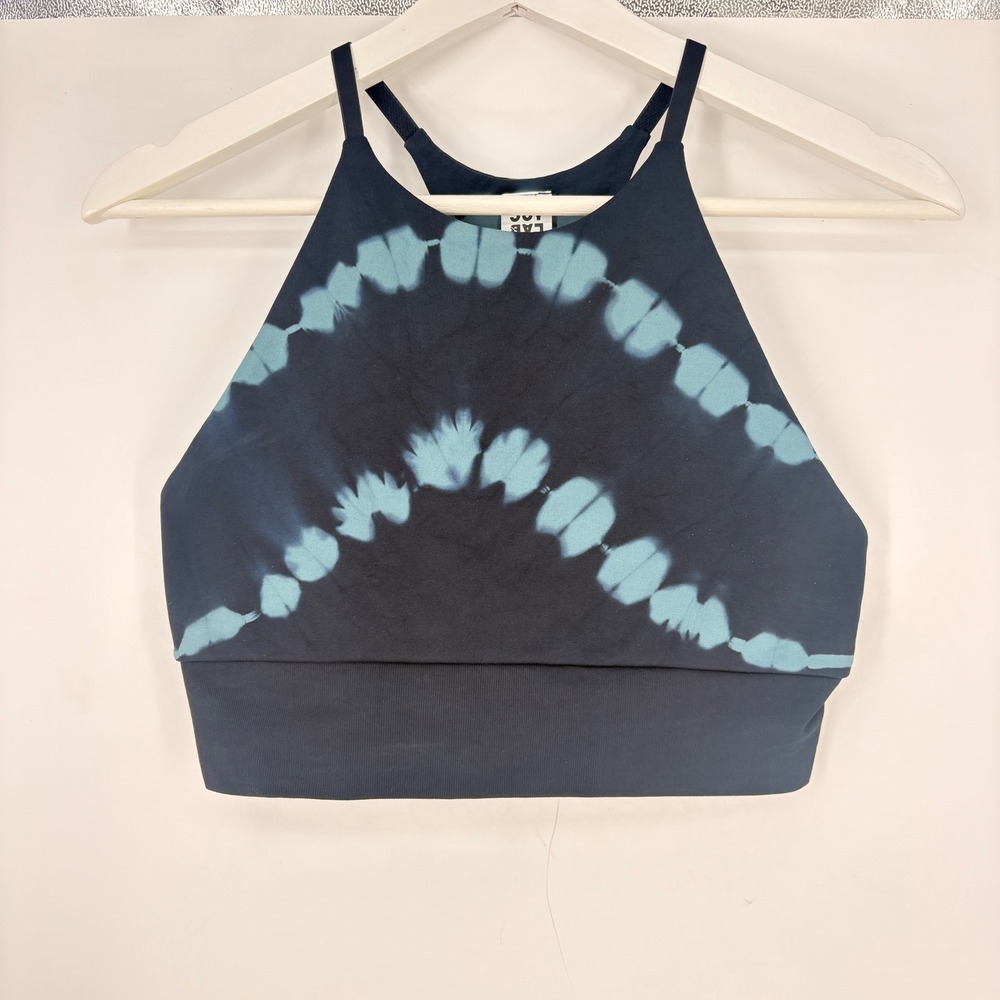 Joy‎ Lab Womens Small Blue Tie Dye High Neck Racerback Sports Bra Activewear Top